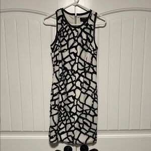 Chic Black and White Patterned Dress